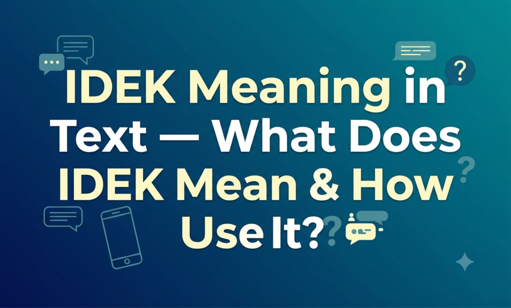 IDEK Meaning in Text — What Does IDEK Mean & How to Use It? idek meaning in text