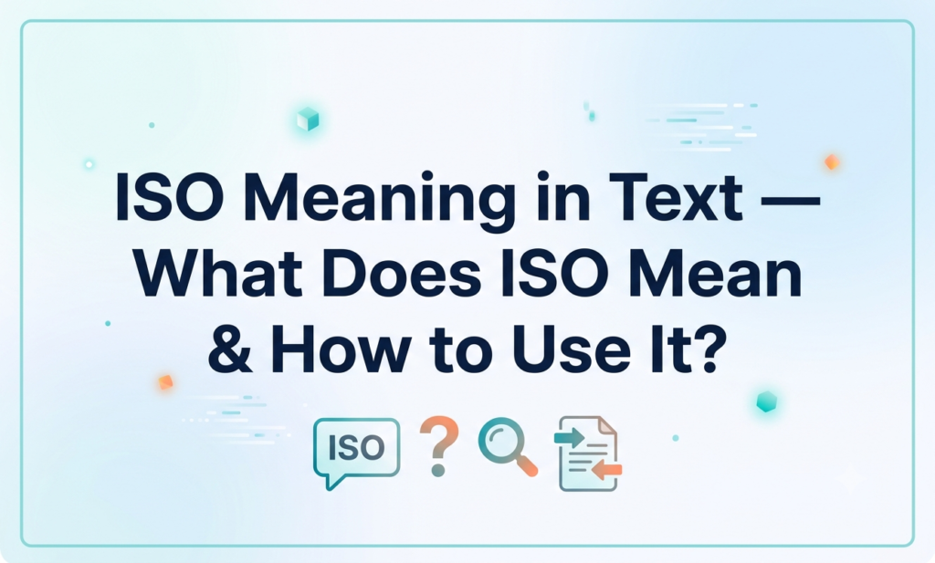 ISO Meaning in Text — What Does ISO Mean & How to Use It? iso meaning in text