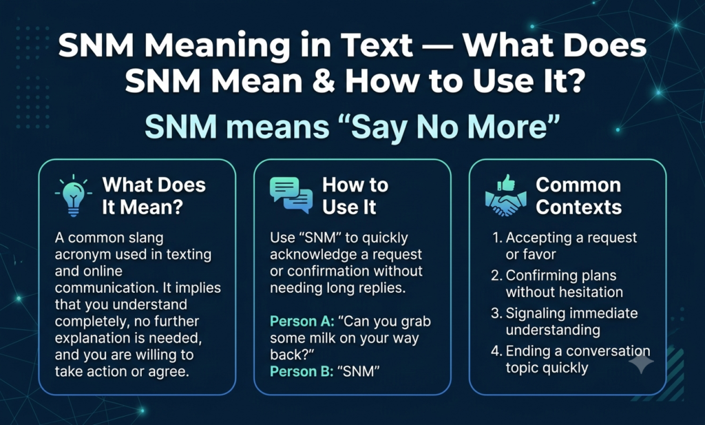 SNM Meaning in Text — What Does SNM Mean & How to Use It? snm meaning in text