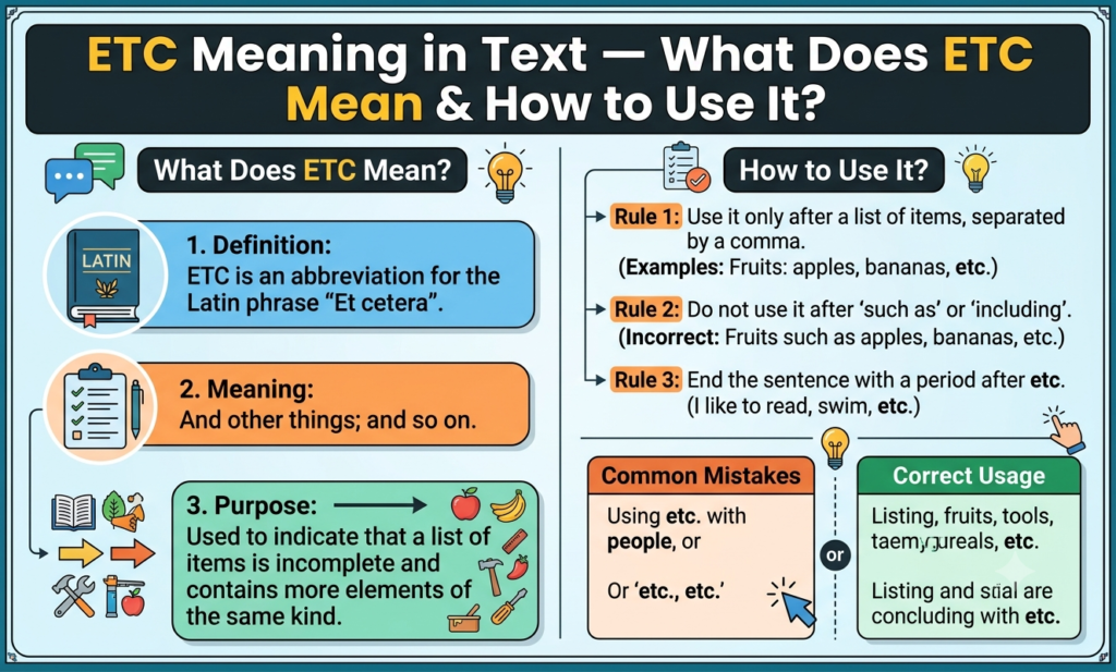 etc meaning in text